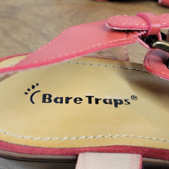 Bare Traps Womens Dayna Sandals 7.5 Red Woven Leather Slingback Platform Wedge - Picture 7 of 13